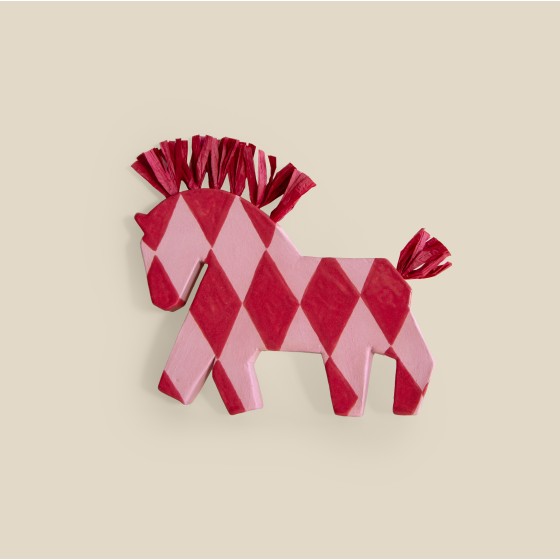 Caballo Arlequín Rosa-Rojo