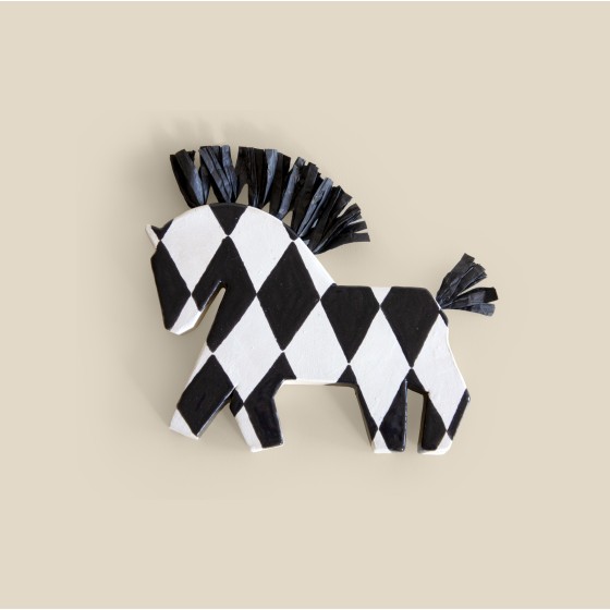 Caballo Arlequín Negro-Blanco